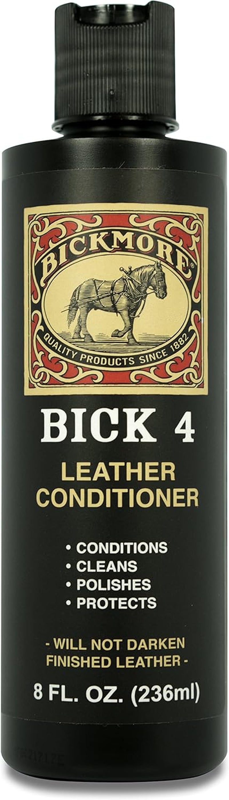 Bick 4 Leather Conditioner 8 Oz - Best since 1882 - Cleaner & Conditioner - Restore Polish & Protect All Smooth Finished Leathers
