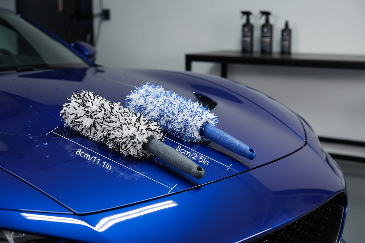 SEAMETAL Car Wheel Tire Rim Cleaning Brush Portable Plush Car Wheel Hub Brush Washing Tool Car Detailing Care Dust Removal Brush