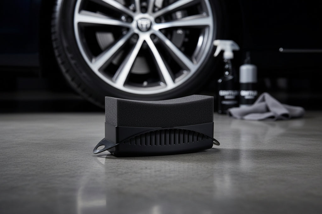 Car Wheel Polishing Waxing Sponge Brush ABS Plastics Washing Cleaning Tire Contour Dressing Applicator Pads Detail Accessories