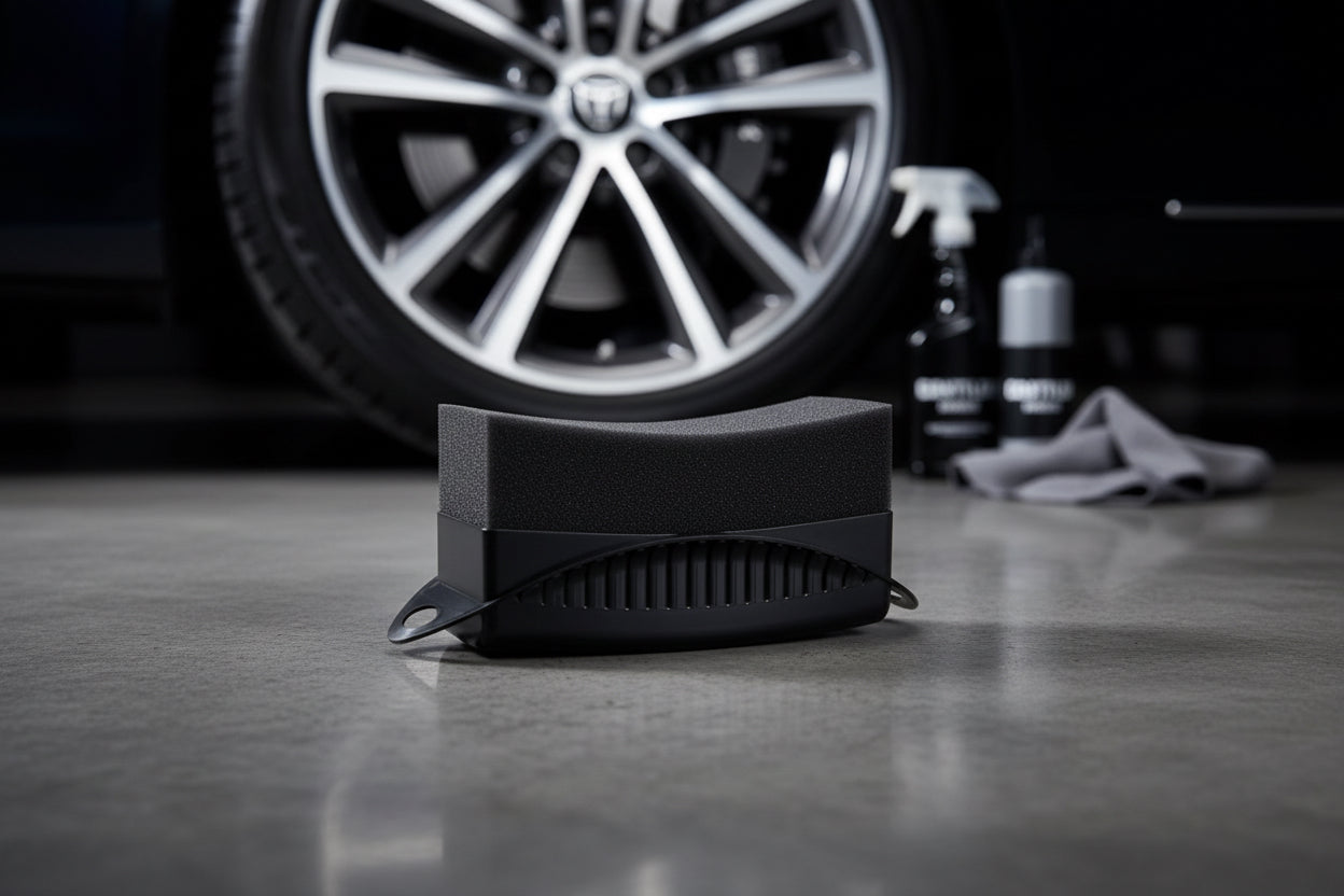 Car Wheel Polishing Waxing Sponge Brush ABS Plastics Washing Cleaning Tire Contour Dressing Applicator Pads Detail Accessories